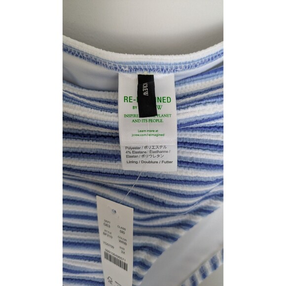J.Crew BF210 Blue & White Striped Textured Bikini Bottom Resort Vacation SZ 3X - Picture 3 of 10
